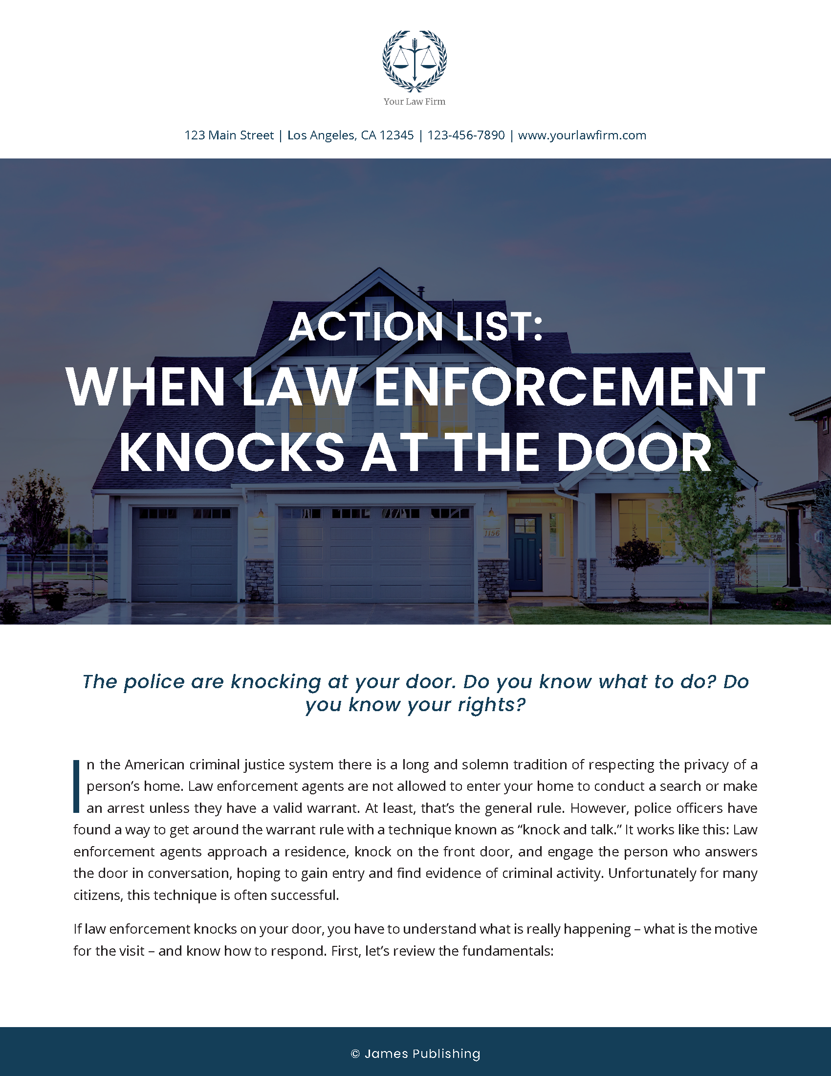 CRIM-13 Action List - When Law Enforcement Knocks at the Door