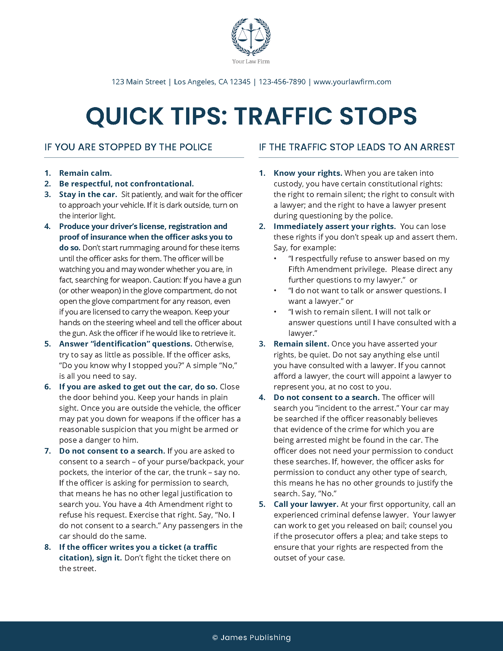 CRIM-22 Quick Tips - Traffic Stops