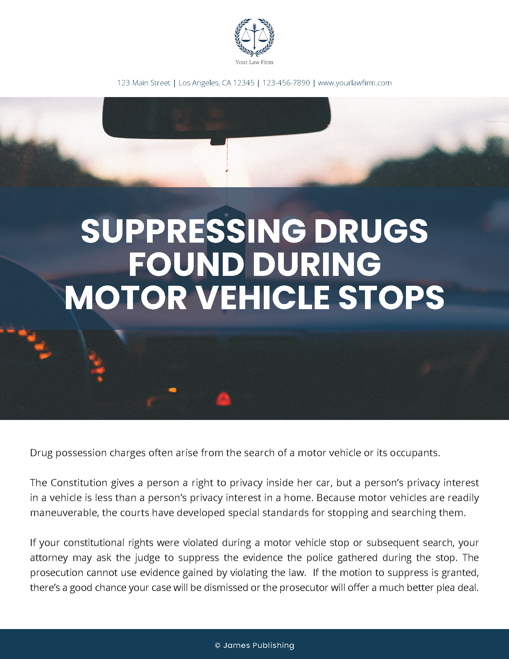 CRIM-33 Suppressing Drugs Found During Motor Vehicle Stops