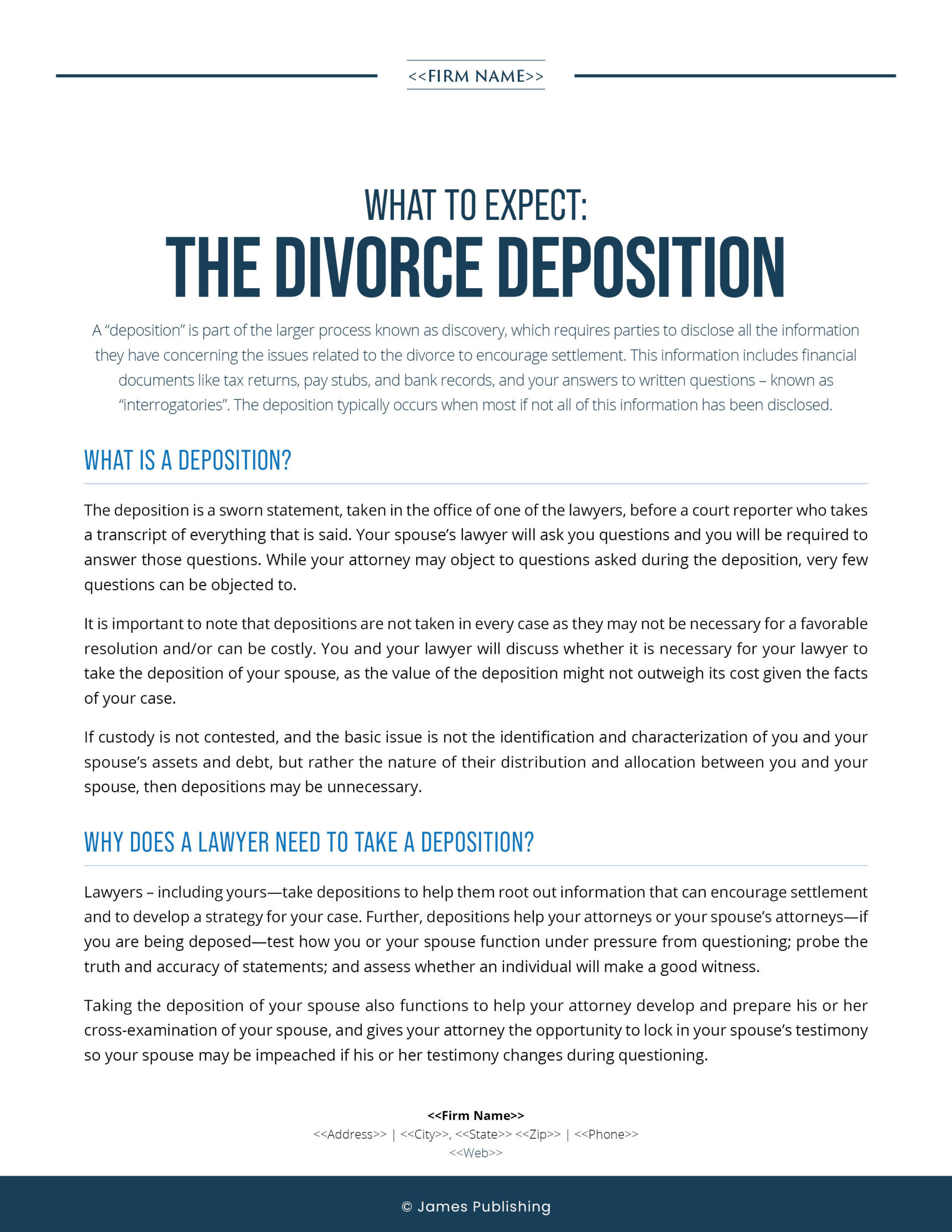FAM-17 What to Expect During a Divorce Deposition