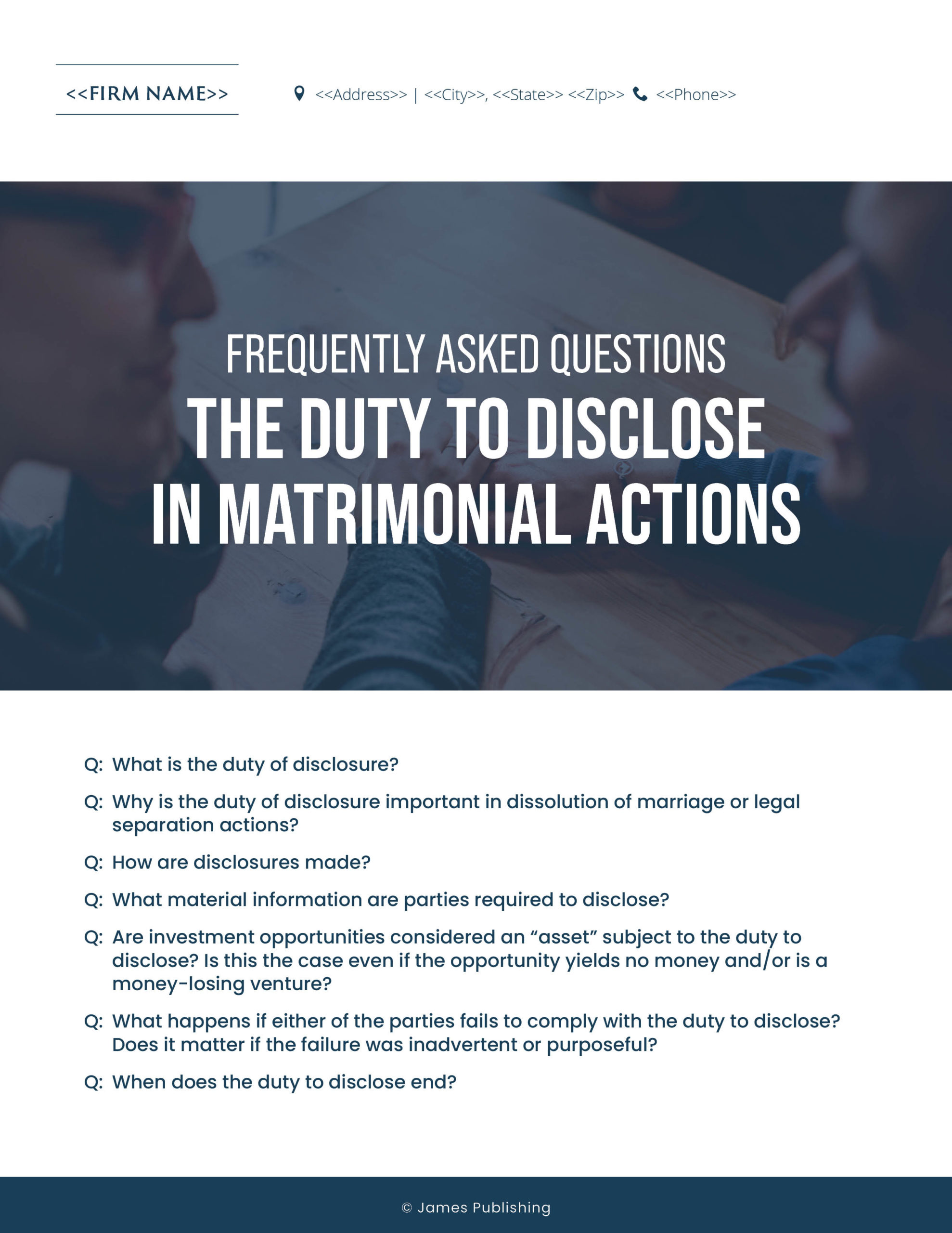FAM-18 FAQs Duty to Disclose in Matrimonial Actions