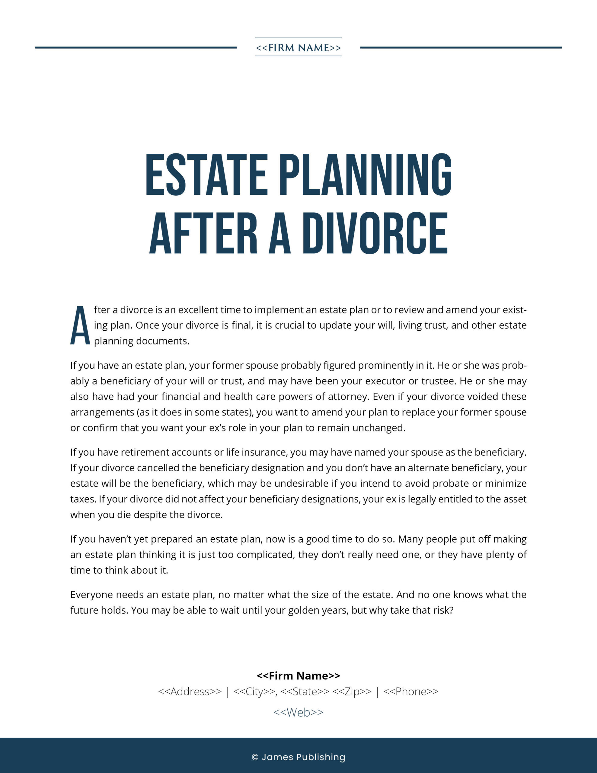 FAM-24 Estate Planning After a Divorce