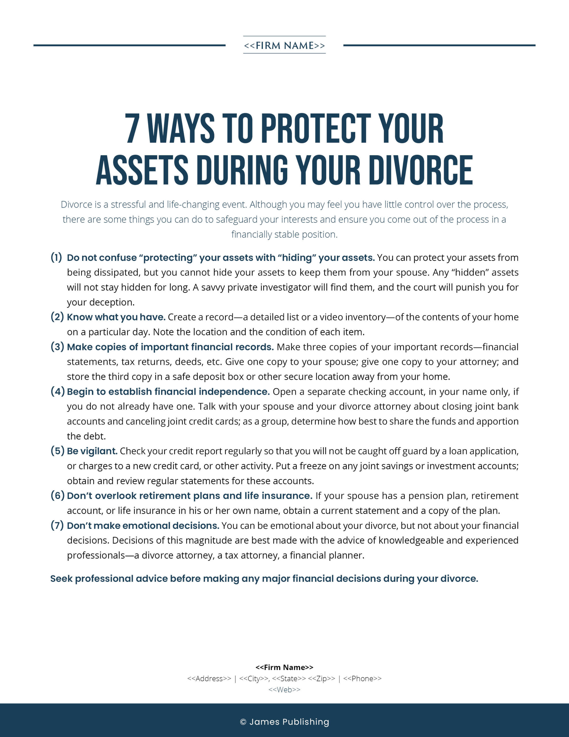 FAM-03 7 Ways to Protect Your Assets During Your Divorce