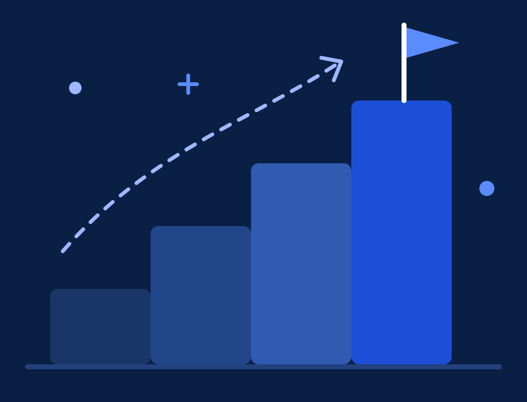 Growth steps and goal flag illustration